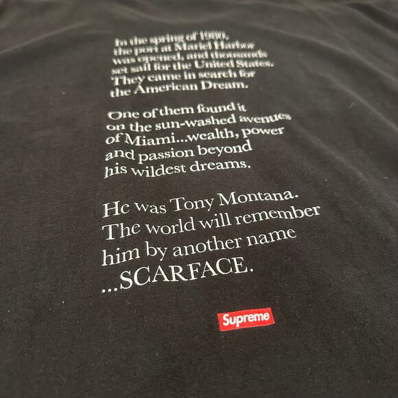Supreme Scarface Split Tee - Size X-Large - Black - Used - Picture 7 of 9